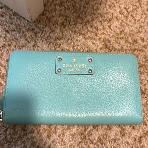 Kate Spade zip around wallet- turquoise
